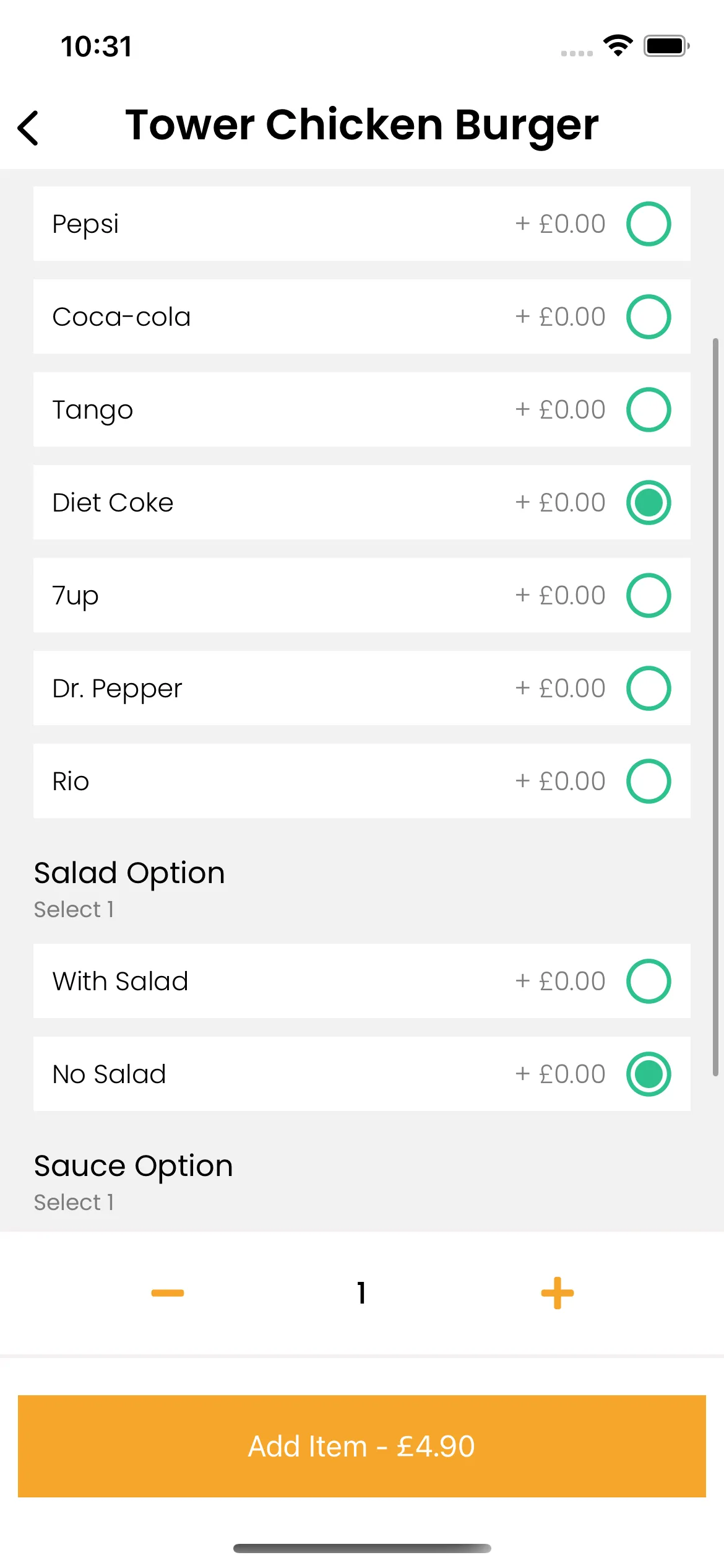 KUKD React Native app order summary with item breakdown